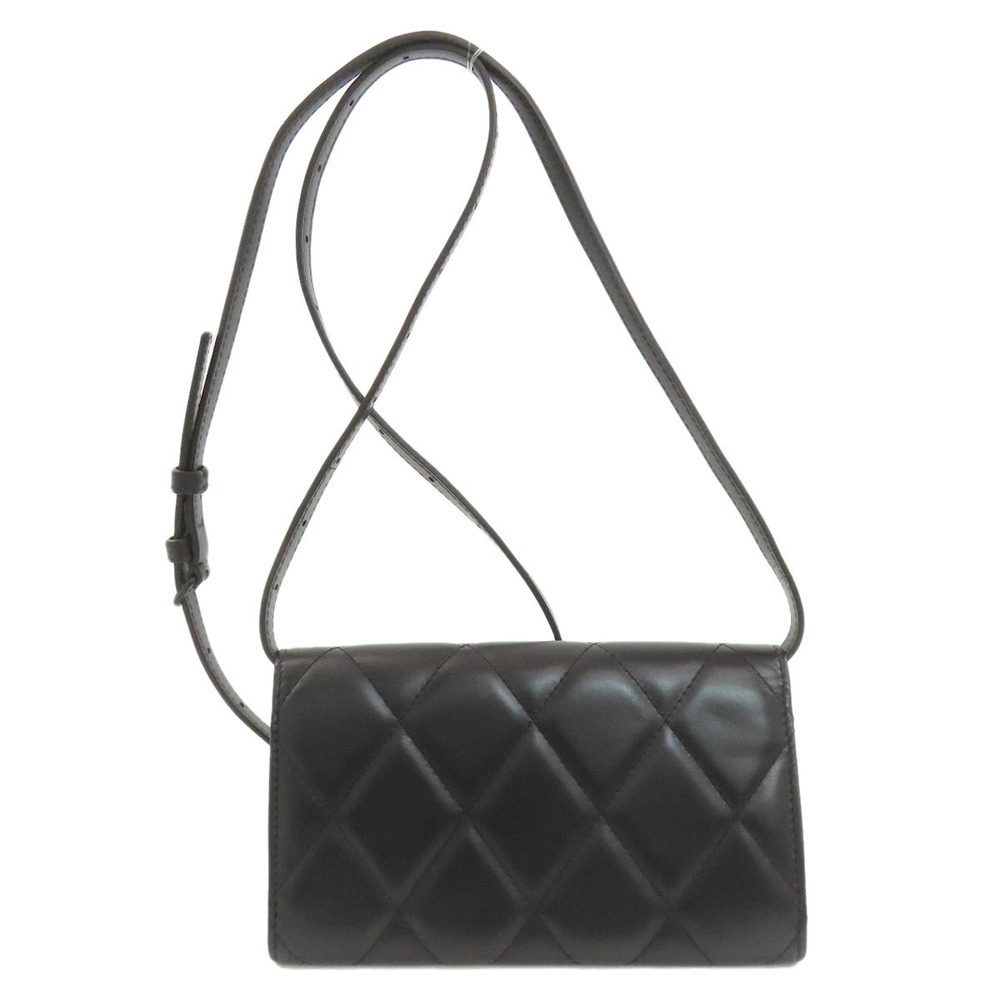 Balenciaga Shoulder Quilted Calfskin Bag Diamond Black